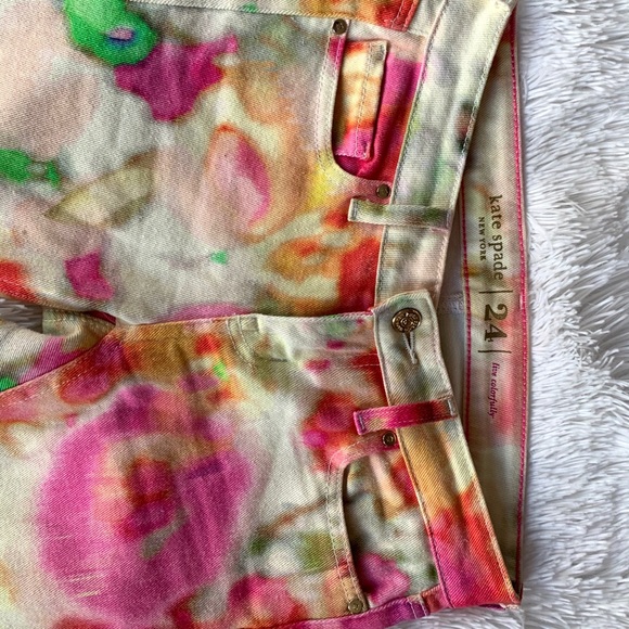 Kate Spade Giverny Floral Watercolor Capri Jeans - Picture 2 of 5